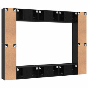 vidaXL TV Cabinet Set 10 pcs Black Oak Look Engineered Wood