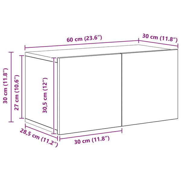vidaXL TV Cabinet Set 10 pcs Black Oak Look Engineered Wood