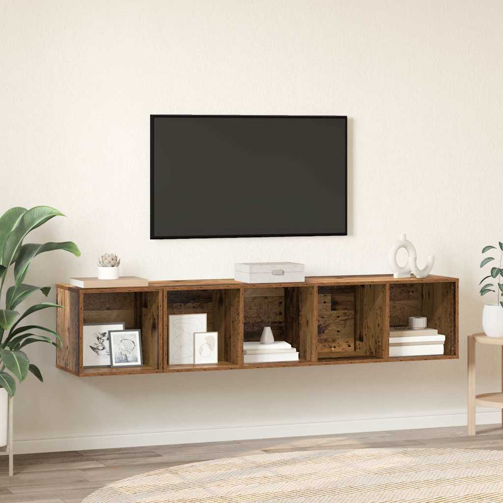vidaXL TV Cabinet Set Wall-Mounted 2 pcs Reclaimed Wood Engineered Wood