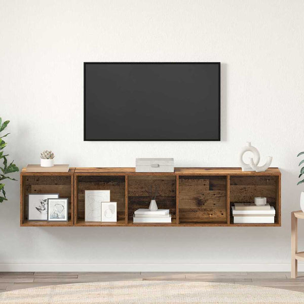 vidaXL TV Cabinet Set Wall-Mounted 2 pcs Reclaimed Wood Engineered Wood