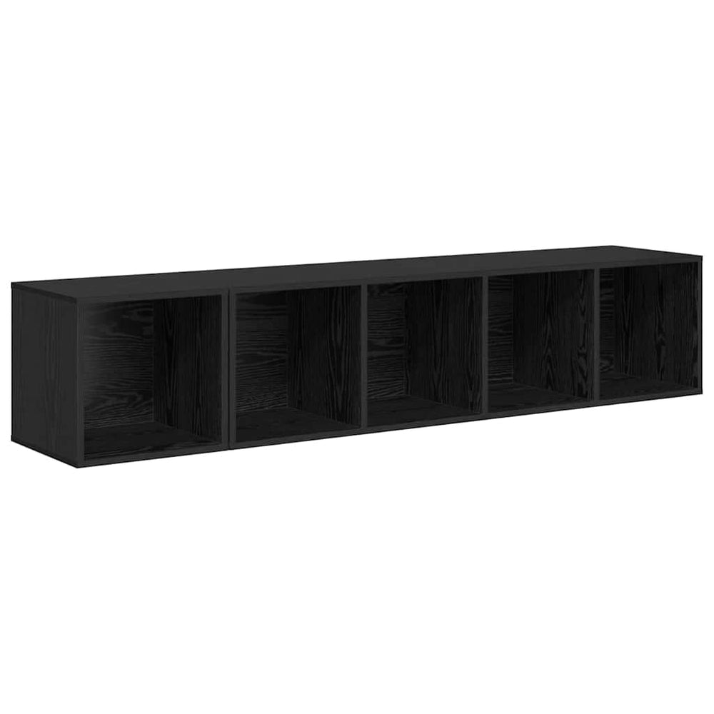 vidaXL TV Cabinet Set 2 pcs Black Oak Look Engineered Wood