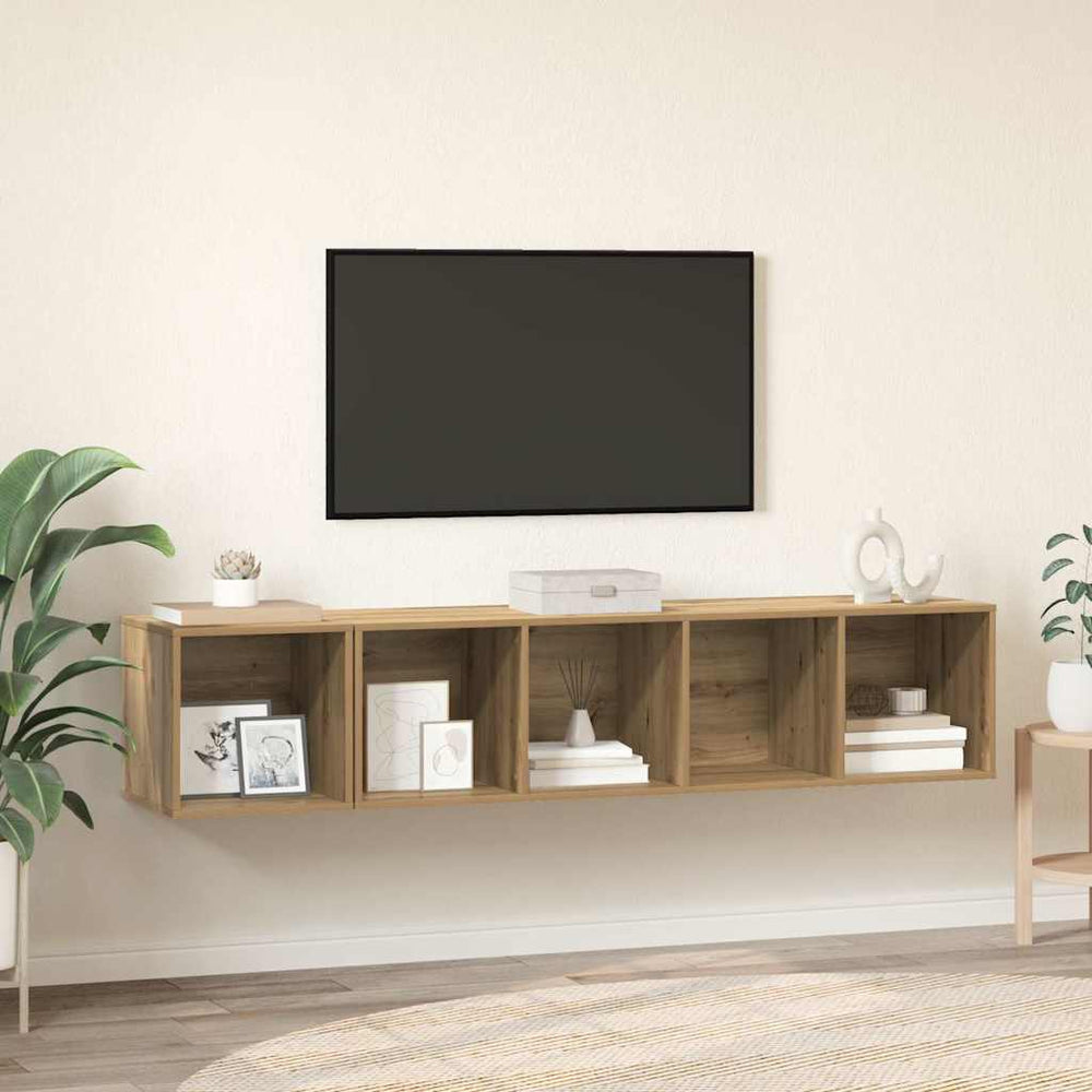 vidaXL TV Cabinet Set Wall-Mounted 2 pcs Artisan Oak Engineered Wood
