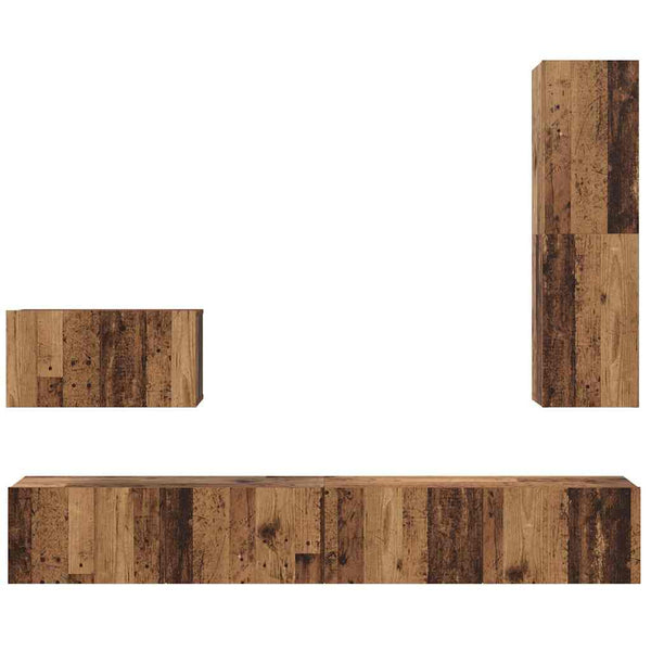 vidaXL Wall-Mounted TV Cabinet 4 pcs Reclaimed Wood Engineered Wood