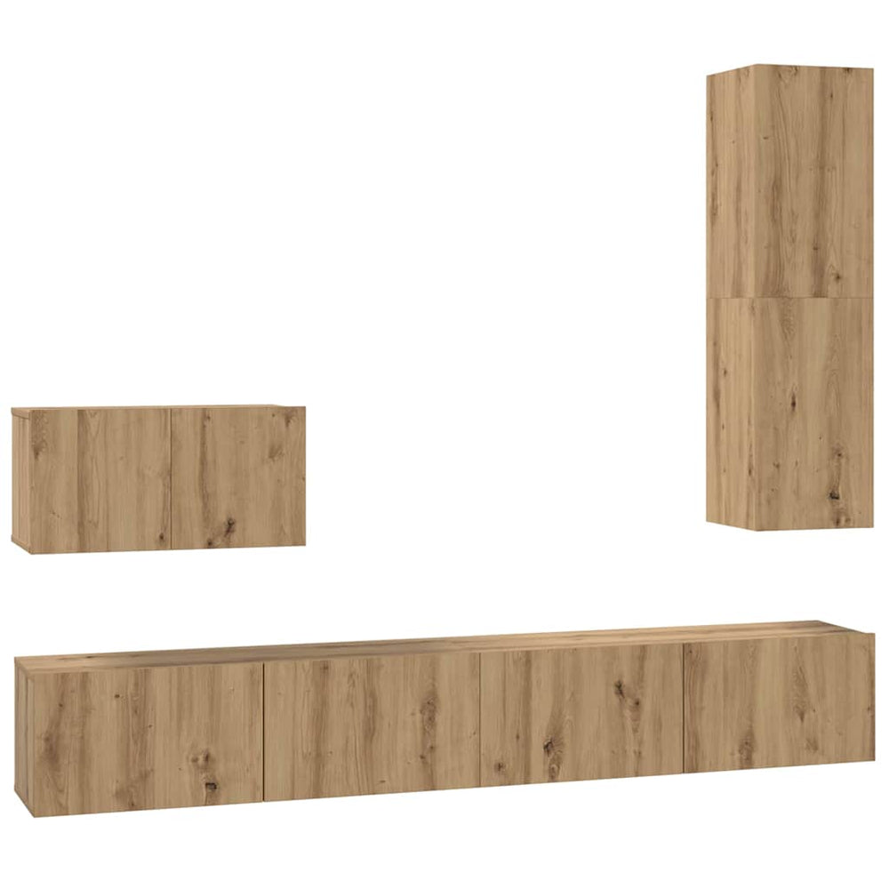 vidaXL Wall TV Cabinet Wall-Mounted 4 pcs Artisan Oak Engineered Wood