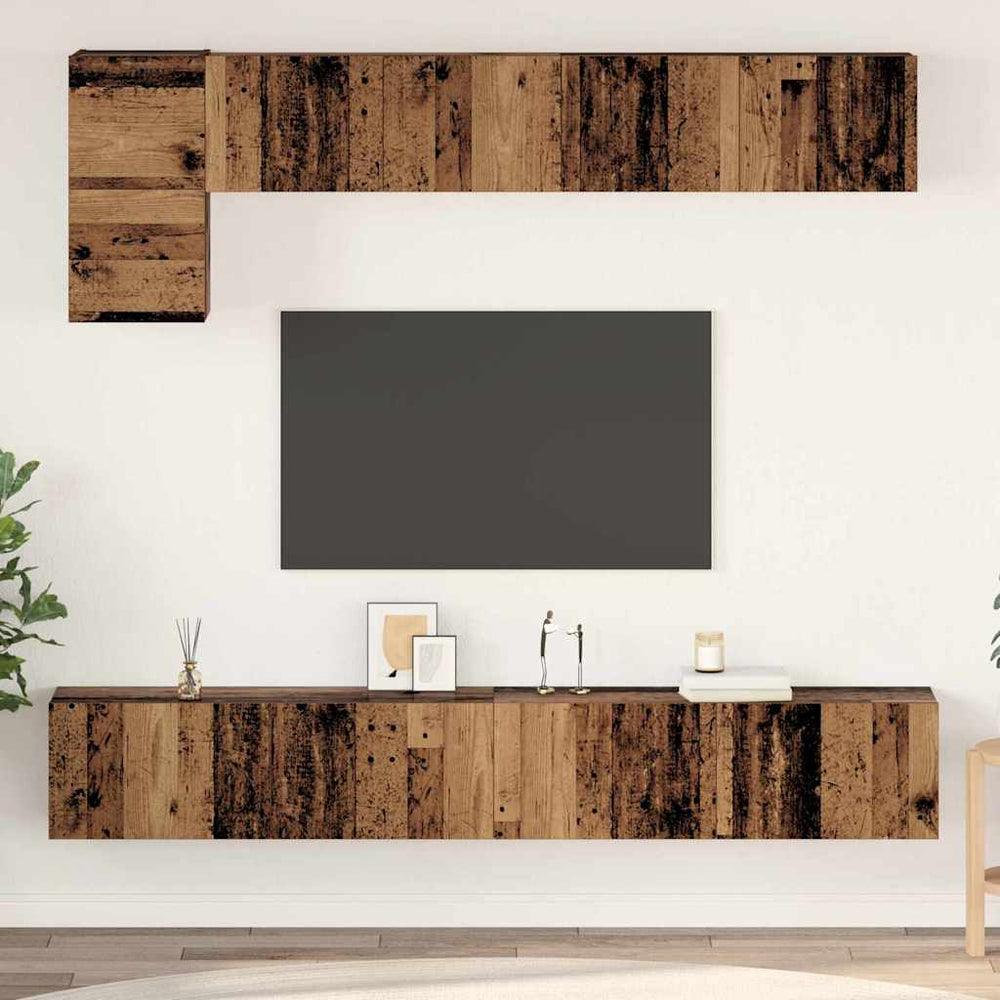 vidaXL TV Cabinet Set Wall-Mounted 5 pcs Reclaimed Wood Engineered Wood