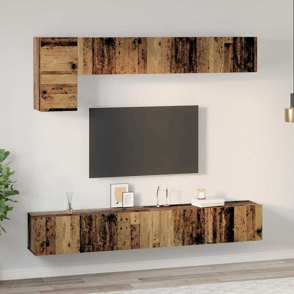 vidaXL TV Cabinet Set Wall-Mounted 5 pcs Reclaimed Wood Engineered Wood