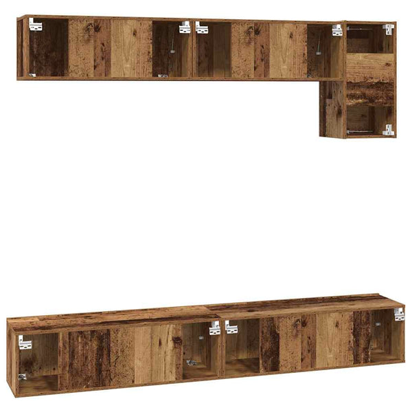 vidaXL TV Cabinet Set Wall-Mounted 5 pcs Reclaimed Wood Engineered Wood