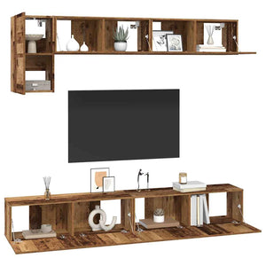 vidaXL TV Cabinet Set Wall-Mounted 5 pcs Reclaimed Wood Engineered Wood