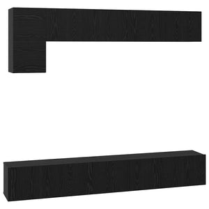 vidaXL TV Cabinet Set 5 pcs Black Oak Look Engineered Wood