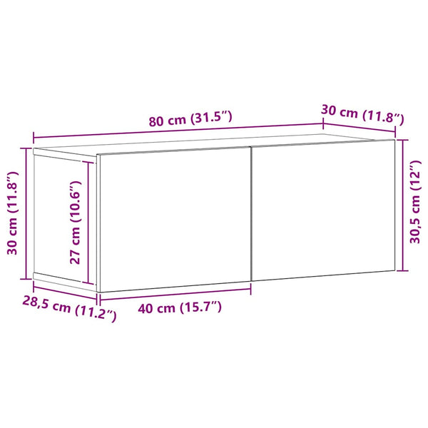 vidaXL TV Cabinet Set 5 pcs Black Oak Look Engineered Wood