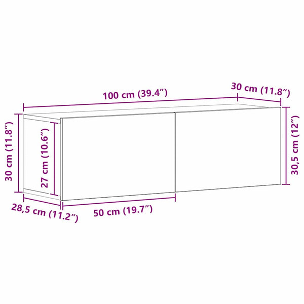 vidaXL TV Cabinet Set 5 pcs Black Oak Look Engineered Wood