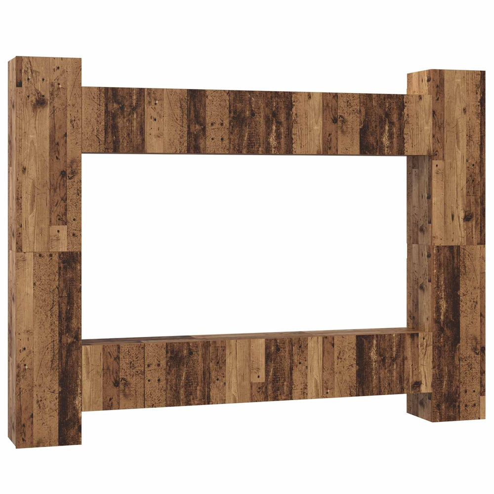 vidaXL TV cabinet set 10 pcs reclaimed wood 30.5 x 30 x 90 cm engineered wood