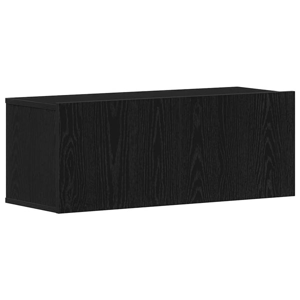vidaXL Wall-Mounted TV Cabinet 2 pcs Black Oak Look Engineered Wood