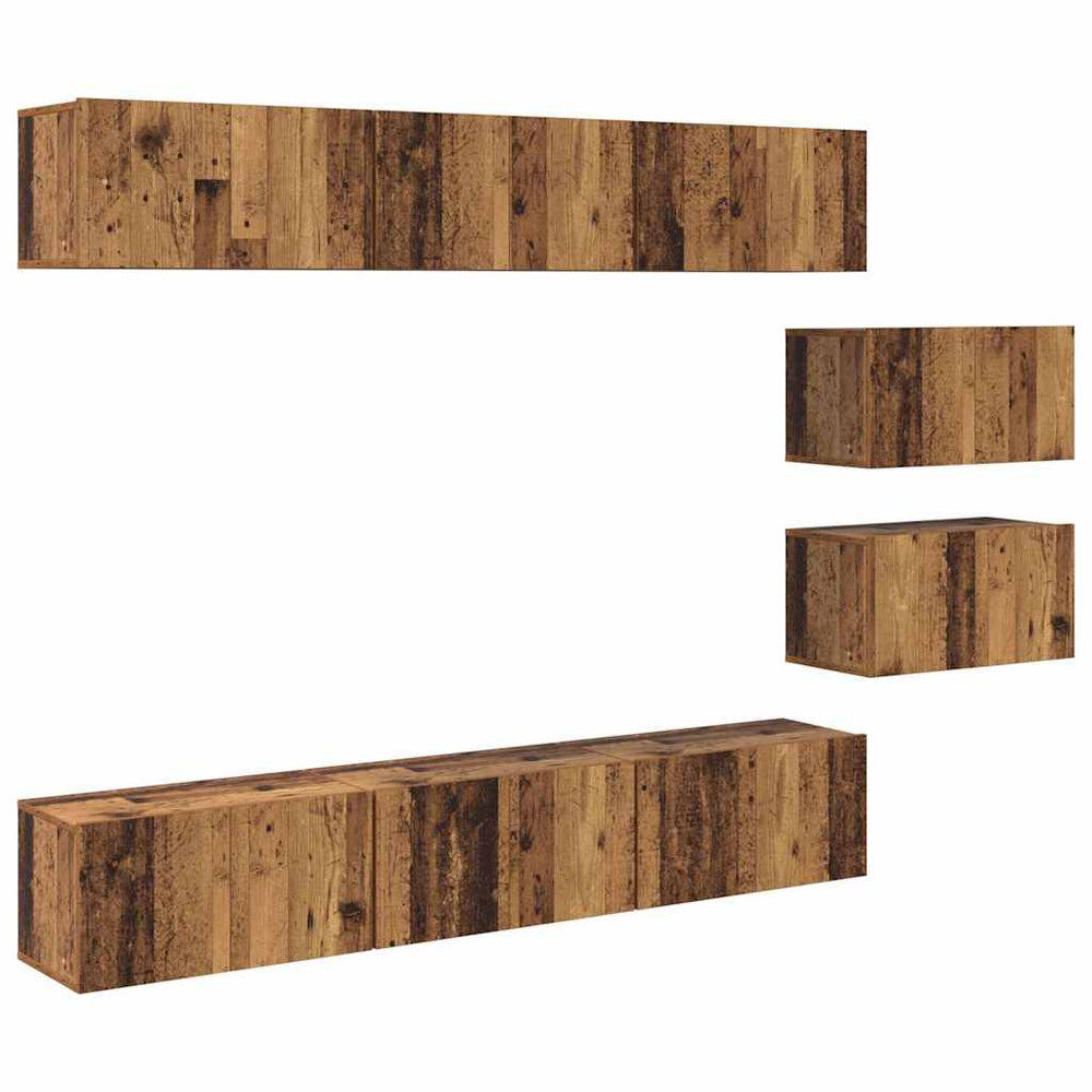 vidaXL TV Cabinet Set Wall-Mounted Reclaimed Wood Engineered Wood