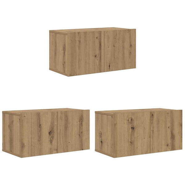 vidaXL TV Cabinet Set Wall-mounted Artisan Oak Engineered Wood