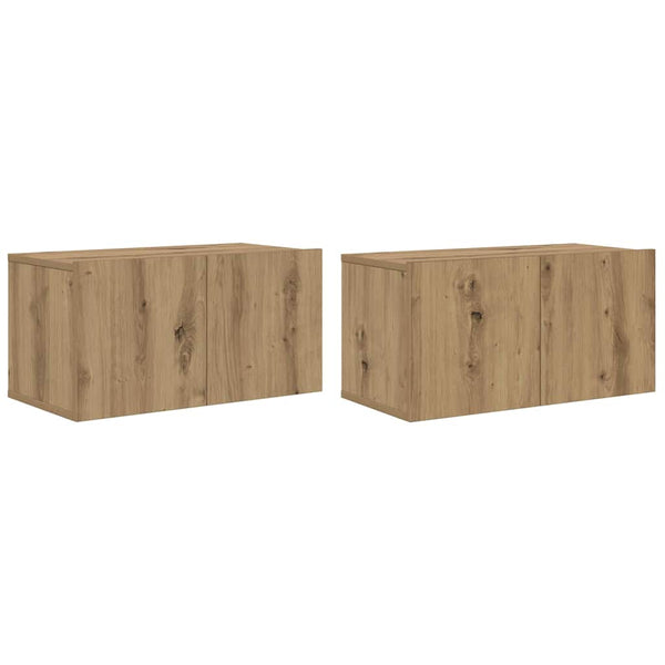 vidaXL TV Cabinet Set Wall-mounted Artisan Oak Engineered Wood