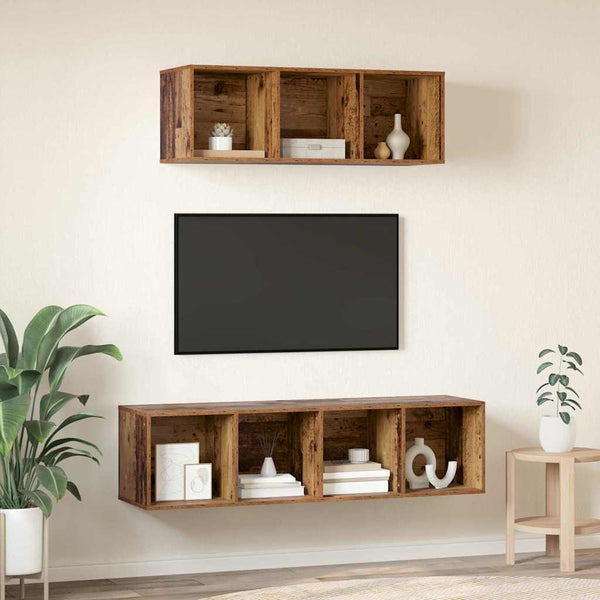 vidaXL TV Cabinet Set Wall-Mounted 2 pcs Reclaimed Wood Engineered Wood