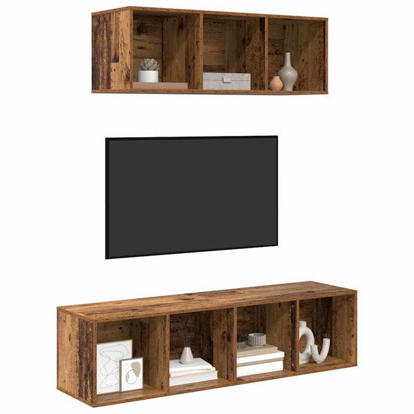 vidaXL TV Cabinet Set Wall-Mounted 2 pcs Reclaimed Wood Engineered Wood