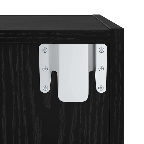 vidaXL TV Cabinet Set 2 pcs Black Oak Look Engineered Wood