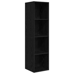 vidaXL TV Cabinet Set 2 pcs Black Oak Look Engineered Wood