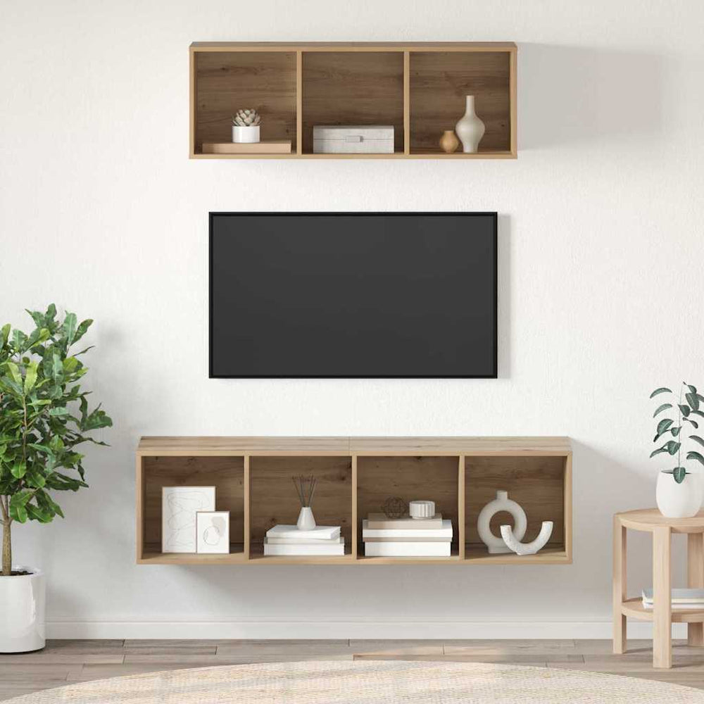 vidaXL TV Cabinet Set Wall-Mounted 2 pcs Artisan Oak Engineered Wood