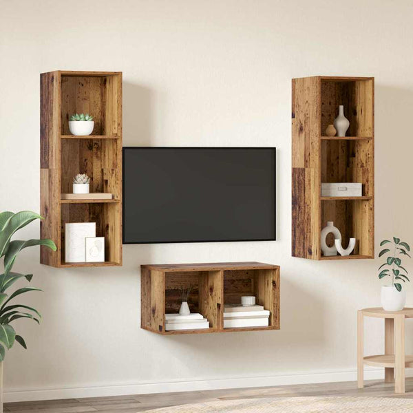 vidaXL TV Cabinet Set Reclaimed Wood 37 x 37 x 107 cm Engineered Wood