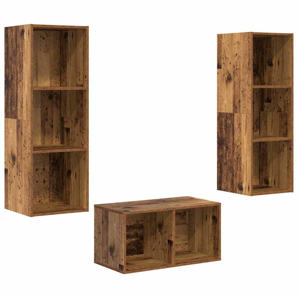 vidaXL TV Cabinet Set Reclaimed Wood 37 x 37 x 107 cm Engineered Wood