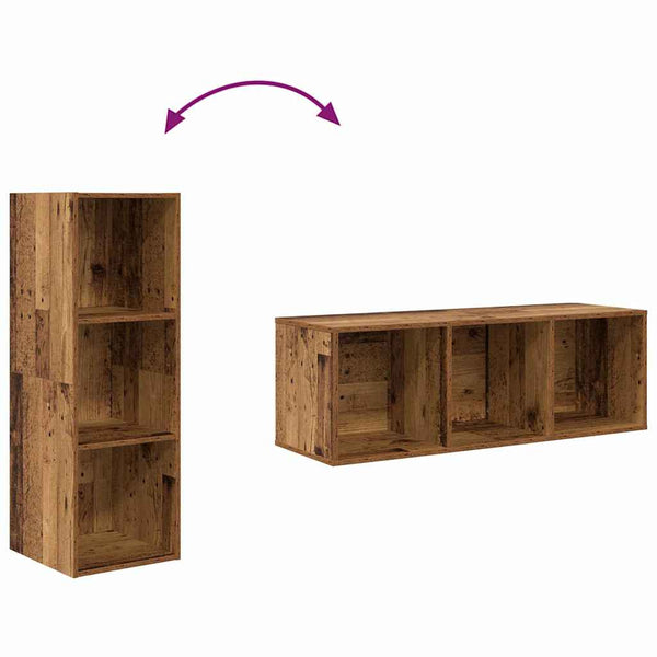 vidaXL TV Cabinet Set Reclaimed Wood 37 x 37 x 107 cm Engineered Wood