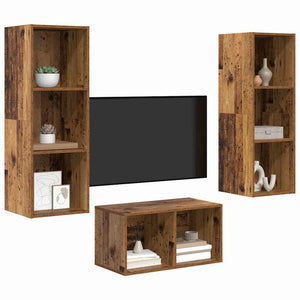 vidaXL TV Cabinet Set Reclaimed Wood 37 x 37 x 107 cm Engineered Wood