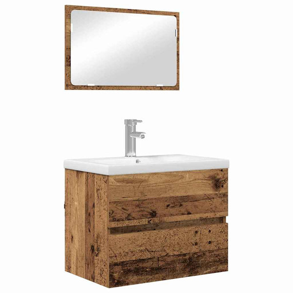 vidaXL Bathroom Furniture Set with Drawers 3 pcs Reclaimed Wood Engineered Wood