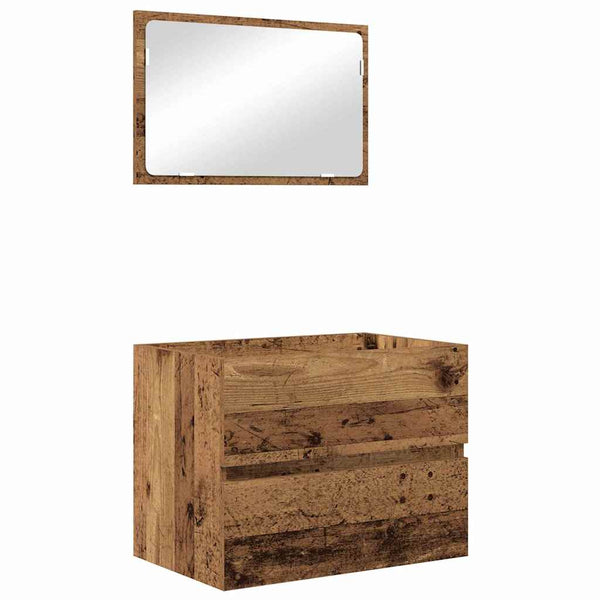 vidaXL Bathroom Furniture Set with Drawers 3 pcs Reclaimed Wood Engineered Wood