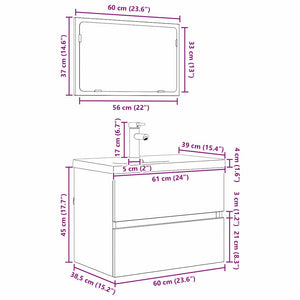 vidaXL Bathroom Furniture Set with Drawers 3 pcs Reclaimed Wood Engineered Wood