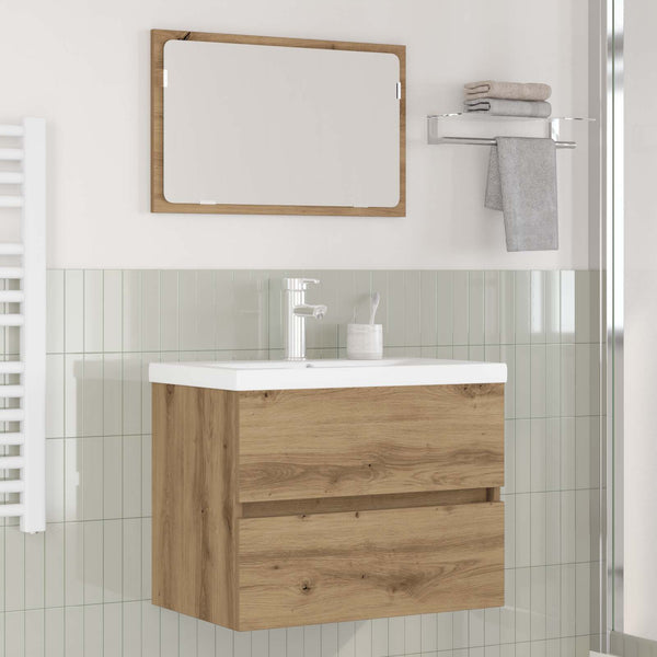 vidaXL Bathroom Furniture Set 3 pcs Engineered Wood Artisan Oak