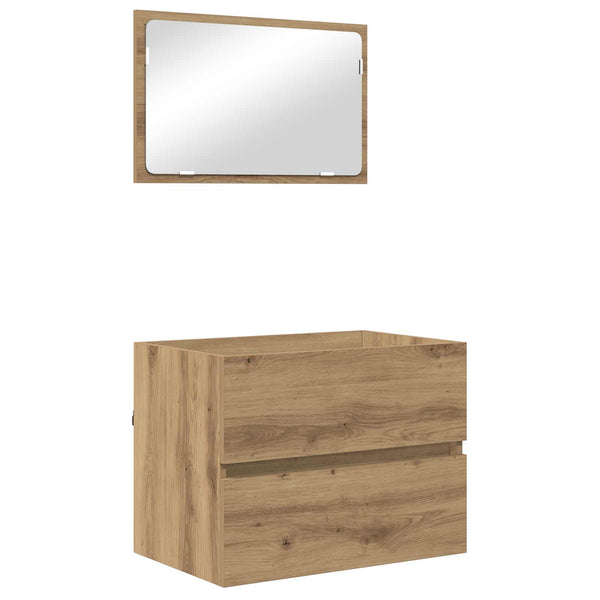 vidaXL Bathroom Furniture Set 3 pcs Engineered Wood Artisan Oak