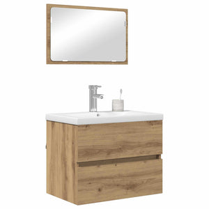 vidaXL Bathroom Furniture Set 3 pcs Engineered Wood Artisan Oak