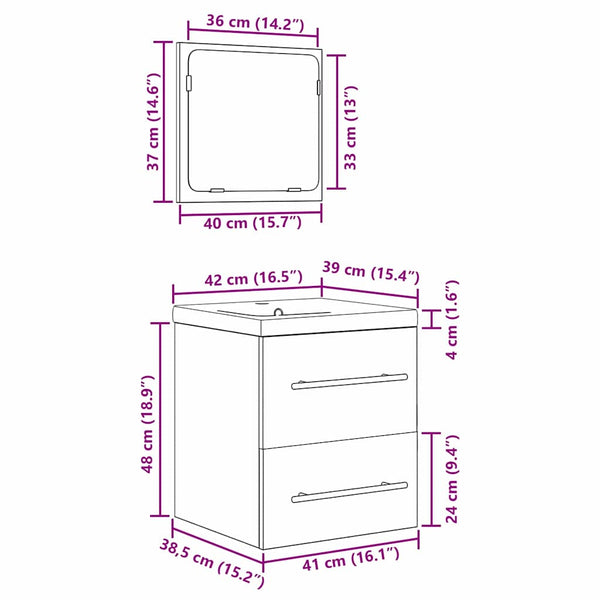 vidaXL Bathroom Furniture Set with Drawers 2 pcs Reclaimed Wood Engineered Wood