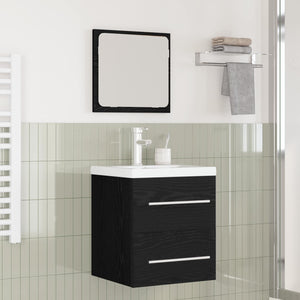 vidaXL Bathroom Furniture Set 2 pcs Black Oak Look Engineered Wood