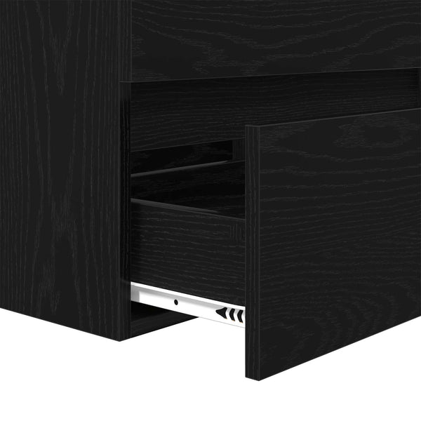 vidaXL Bathroom Furniture Set 2 pcs Black Oak and White Engineered Wood