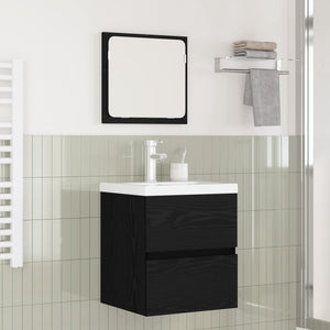 vidaXL Bathroom Furniture Set 2 pcs Black Oak and White Engineered Wood