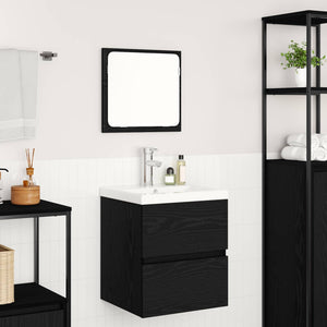 vidaXL Bathroom Furniture Set 2 pcs Black Oak and White Engineered Wood