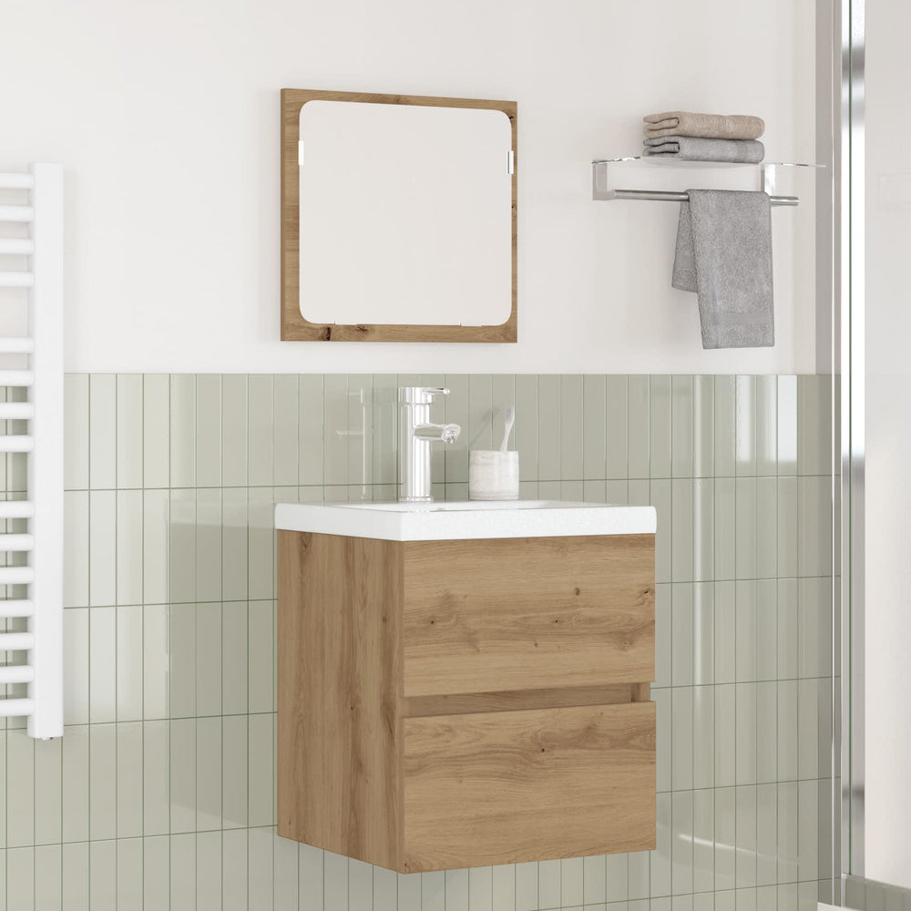 vidaXL Bathroom Furniture Set 2 pcs Artisan Oak and White Engineered Wood