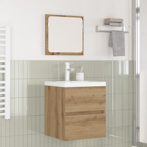 vidaXL Bathroom Furniture Set 2 pcs Artisan Oak and White Engineered Wood