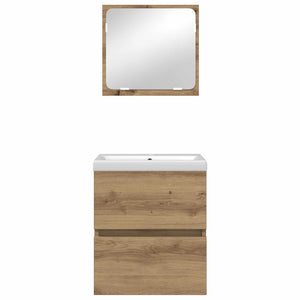 vidaXL Bathroom Furniture Set 2 pcs Artisan Oak and White Engineered Wood