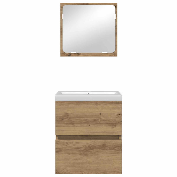 vidaXL Bathroom Furniture Set 2 pcs Artisan Oak and White Engineered Wood