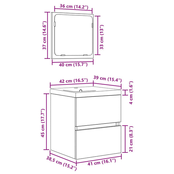 vidaXL Bathroom Furniture Set 2 pcs Artisan Oak and White Engineered Wood