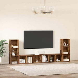 vidaXL TV Cabinet Set 4 pcs Reclaimed Wood 37 x 35 x 107 cm Engineered Wood