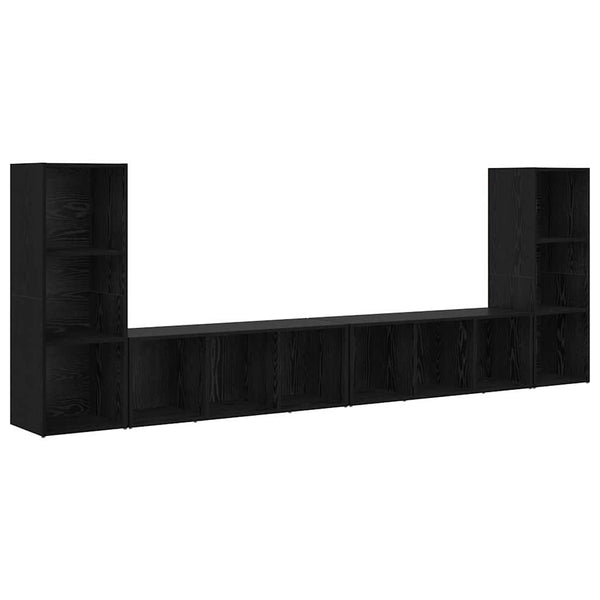 vidaXL TV Cabinet Set 4 pcs Black Oak Look 37 x 35 x 107 cm