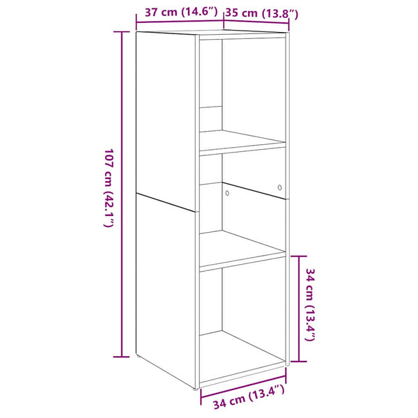 vidaXL TV Cabinet Set 4 pcs Black Oak Look 37 x 35 x 107 cm