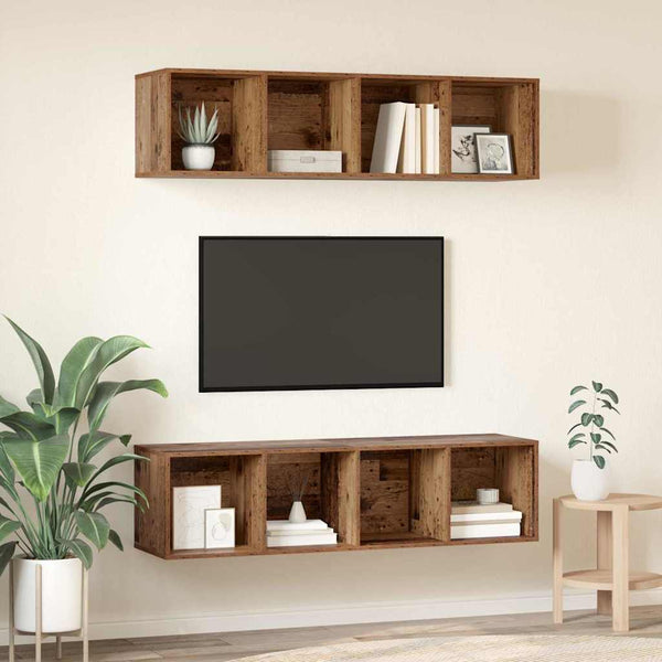 vidaXL TV Cabinet Set 2 pcs Reclaimed Wood 37 x 37 x 142.5 cm Engineered Wood