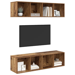 vidaXL TV Cabinet Set 2 pcs Reclaimed Wood 37 x 37 x 142.5 cm Engineered Wood